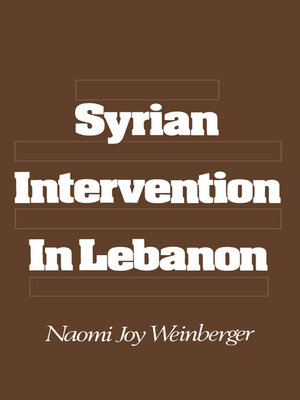cover image of Syrian Intervention in Lebanon